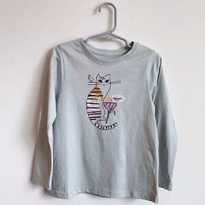 NWT Tea Collection Cat Girl Long Sleeve Tee, 2 Years 2T